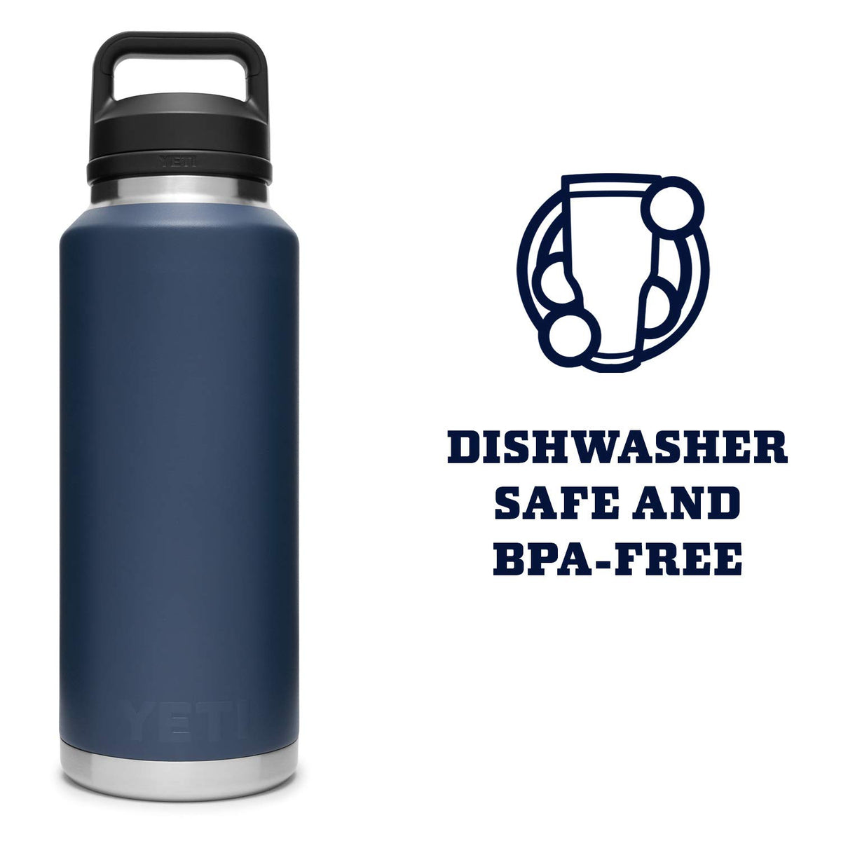 YETI Rambler 46 oz Bottle, Leakproof, Vacuum Insulated, Stainless Steel with Chug Cap