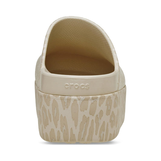 Crocs Women's Dylan Platform Clog in bone leopard print