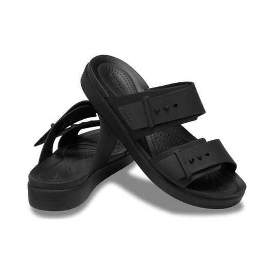 Crocs Women's Brooklyn Buckle Low black platform sandals