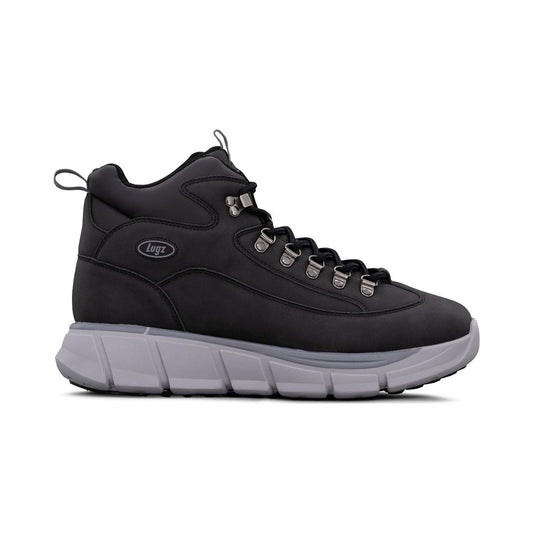 Lugz men's Whirlwind black mid-top boot with grey sole