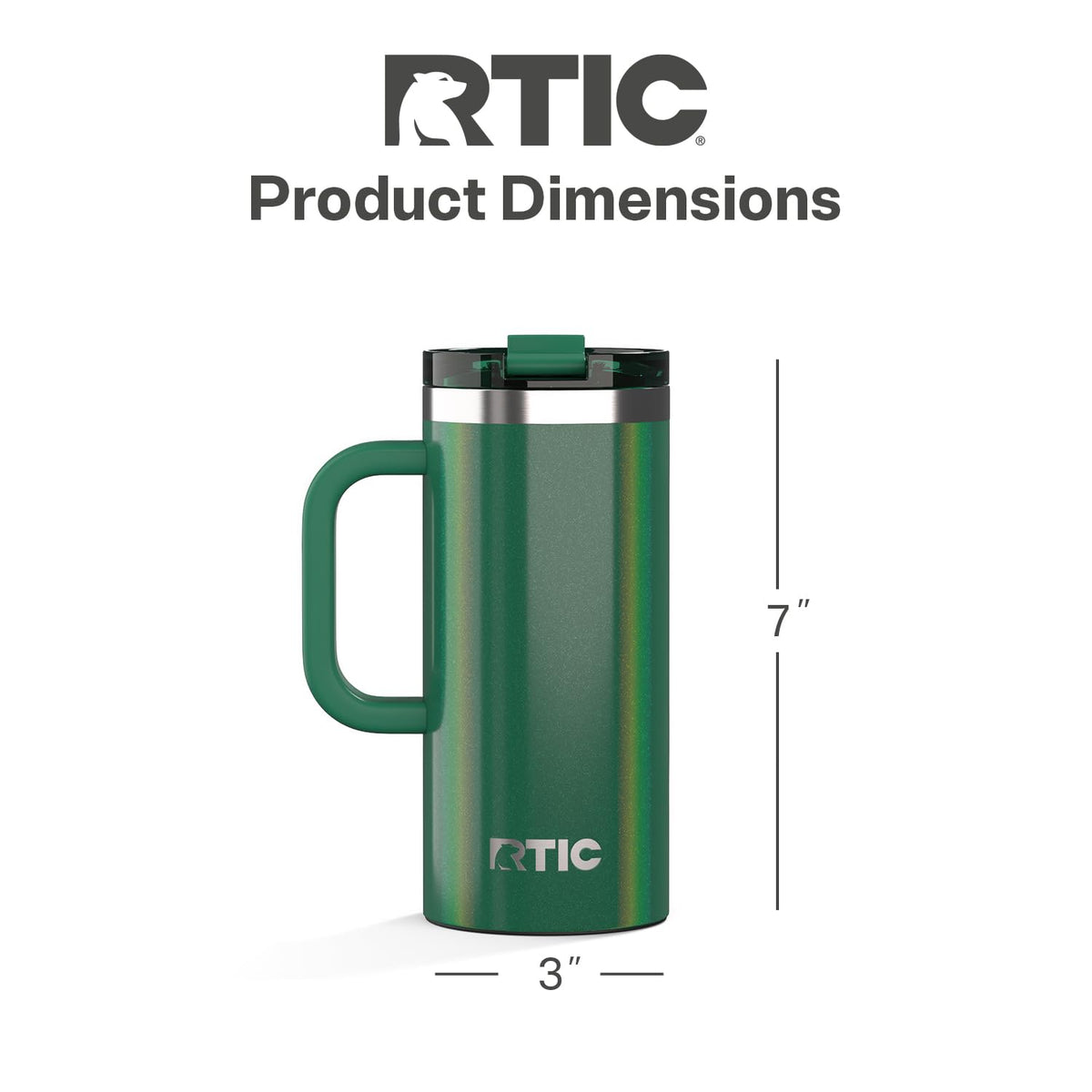 RTIC Road Trip Ceramic-Lined Travel Mug with Lid and Handle