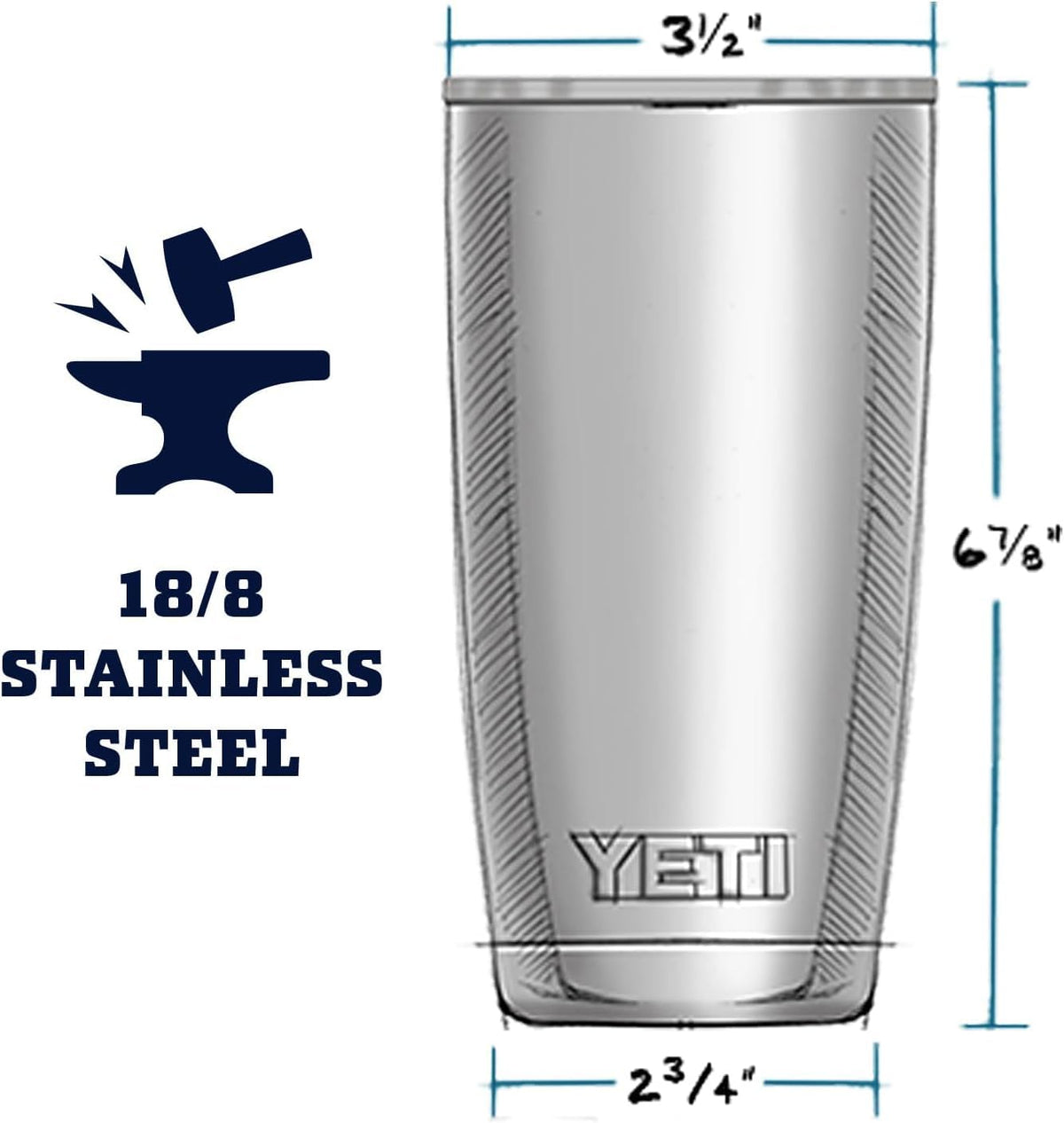 YETI Rambler 20 oz Tumbler with MagSlider Lid