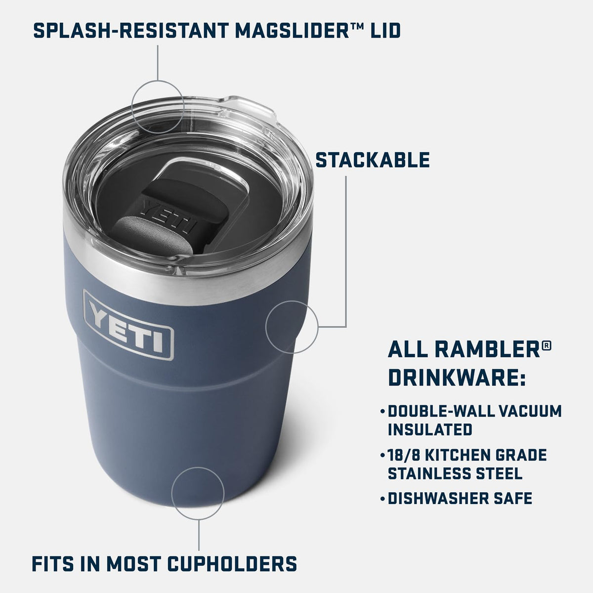 YETI Rambler 16 oz Stackable Tumbler with MagSlider Lid