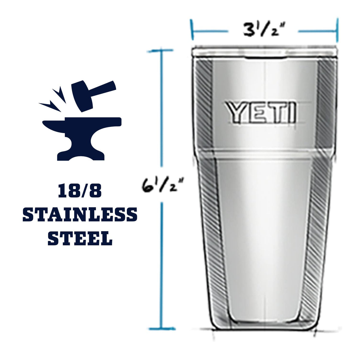 YETI Rambler 16 oz Stackable Pint with MagSlider Lid