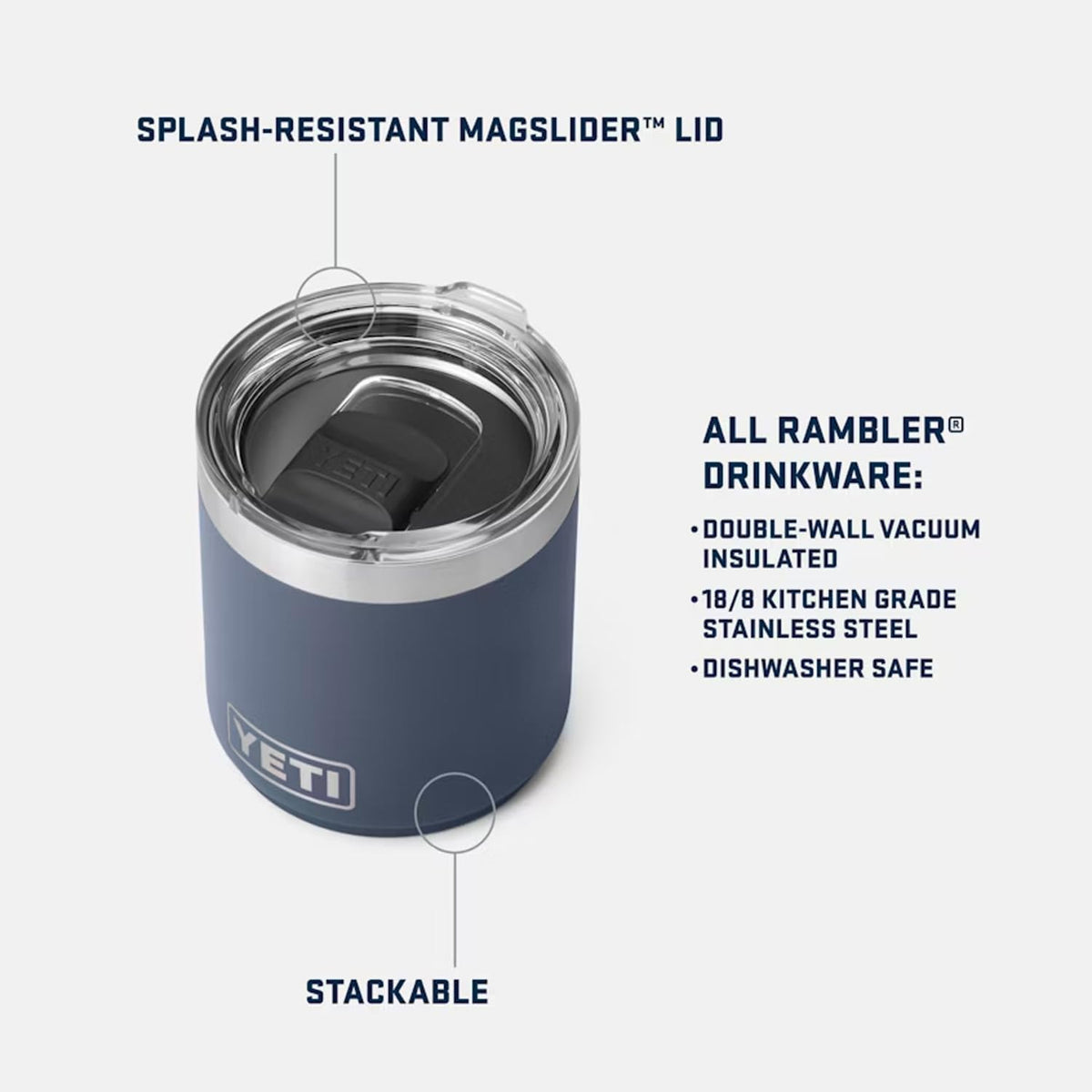 YETI Rambler 10 oz Lowball 2.0 with MagSlider Lid