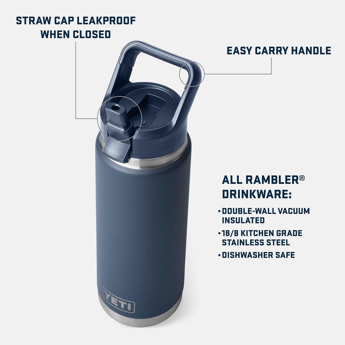YETI Rambler 26 oz Bottle with Straw Cap