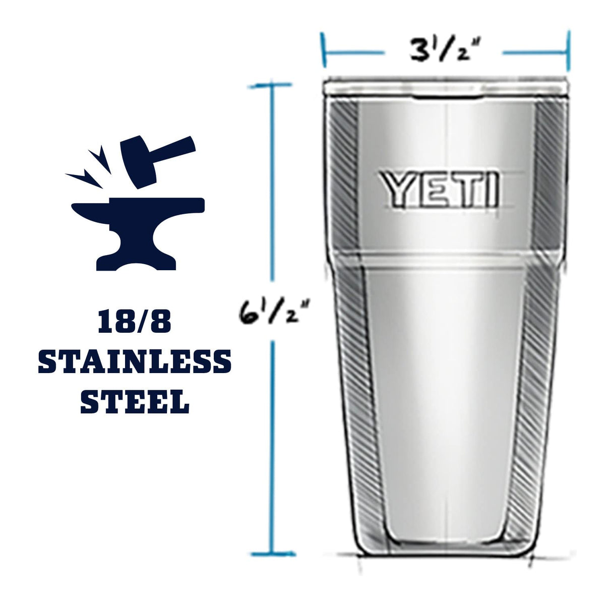 YETI Rambler 16 oz Stackable Pint with MagSlider Lid