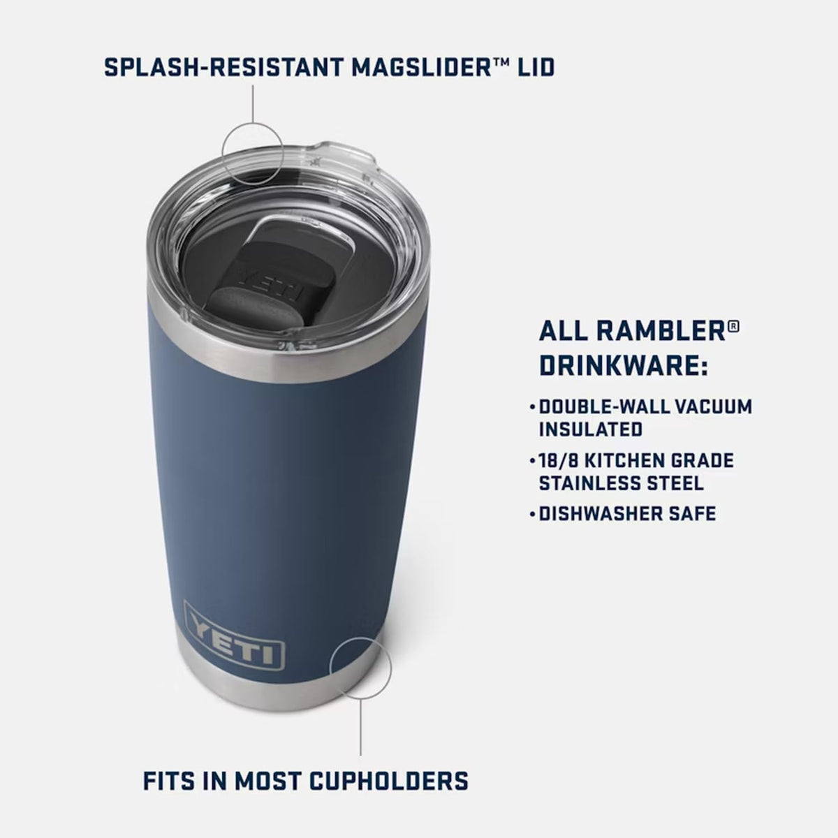 YETI Rambler 20 oz Tumbler with MagSlider Lid