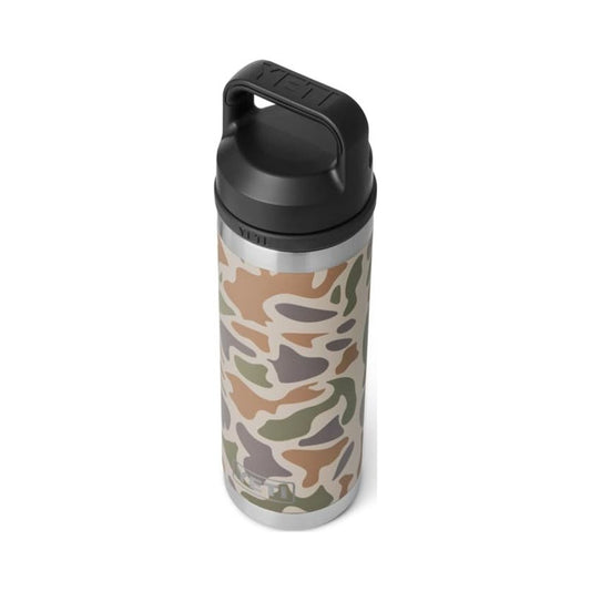 YETI Rambler 18 oz Tan Camo insulated stainless steel bottle with Chug Cap