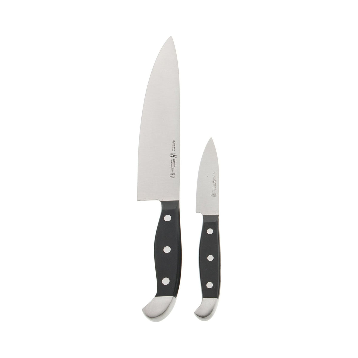 HENCKELS Statement 2-piece chef and paring knife set with triple-rivet black handles