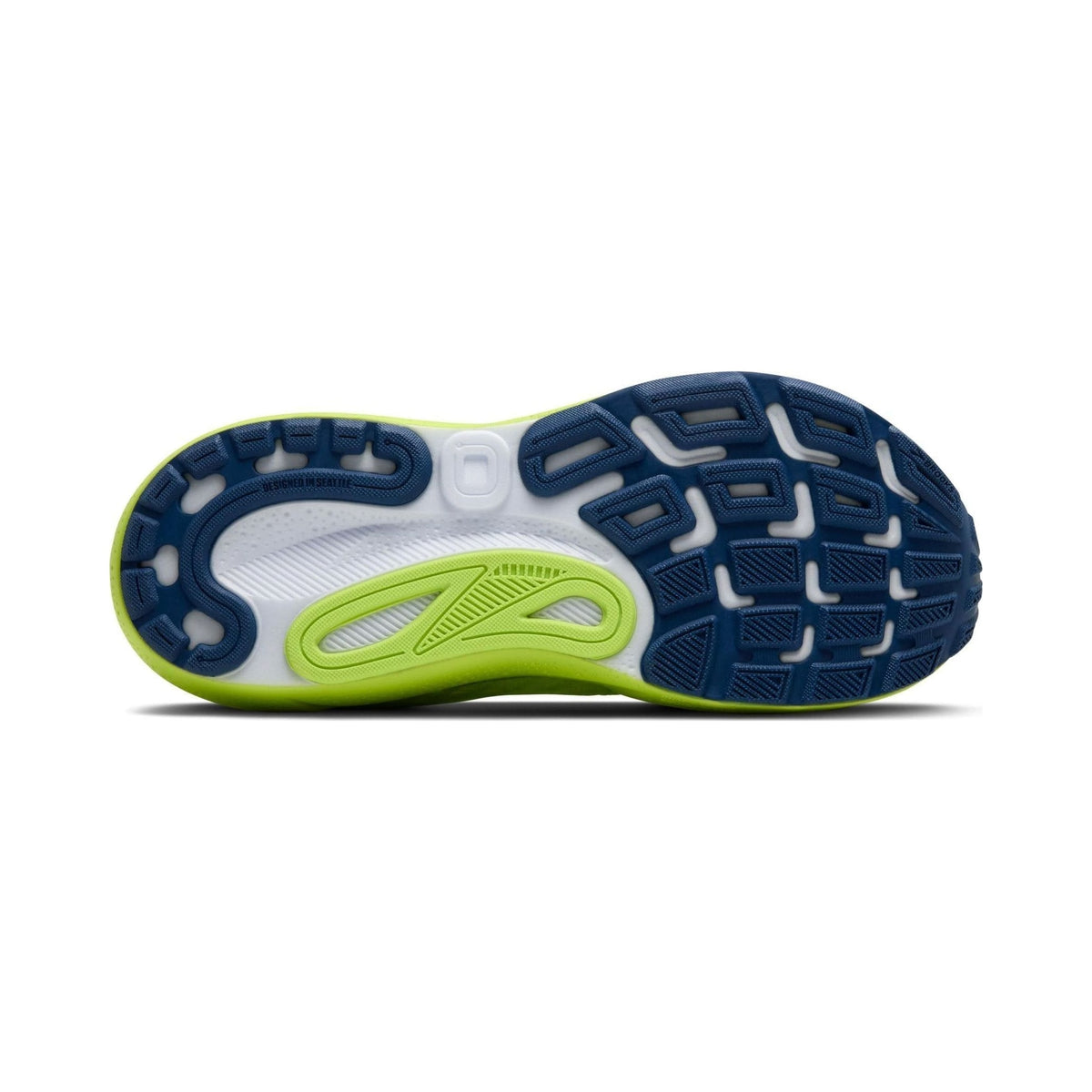 Brooks Men's Adrenaline GTS 24 running shoe in neon lime with navy accents