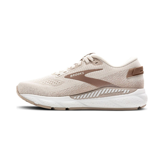 Brooks Women's Ariel GTS 24 running shoe in cream and rose gold, side view