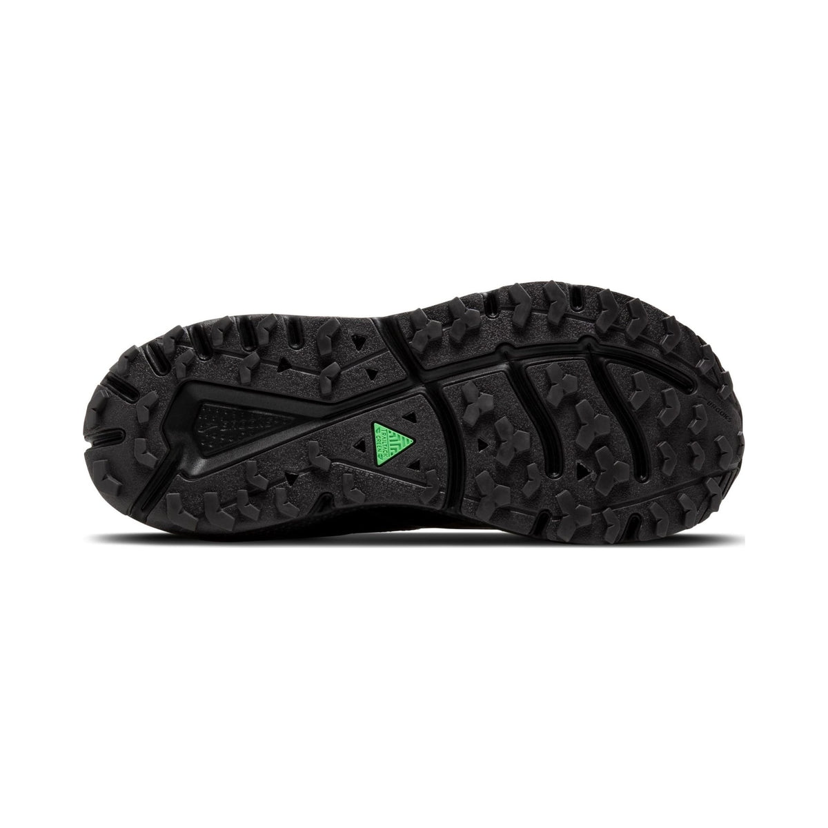Brooks Women's Divide 5 trail running shoe in all black, side and outsole views