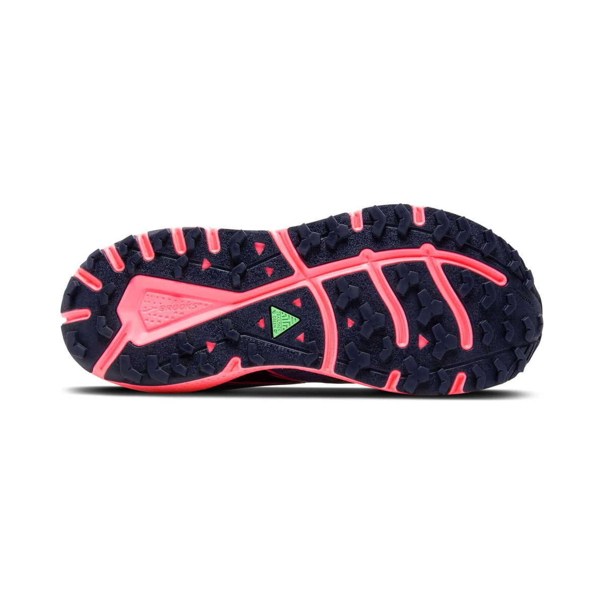 Brooks Divide 5 GTX women's trail sneaker in navy with coral sole