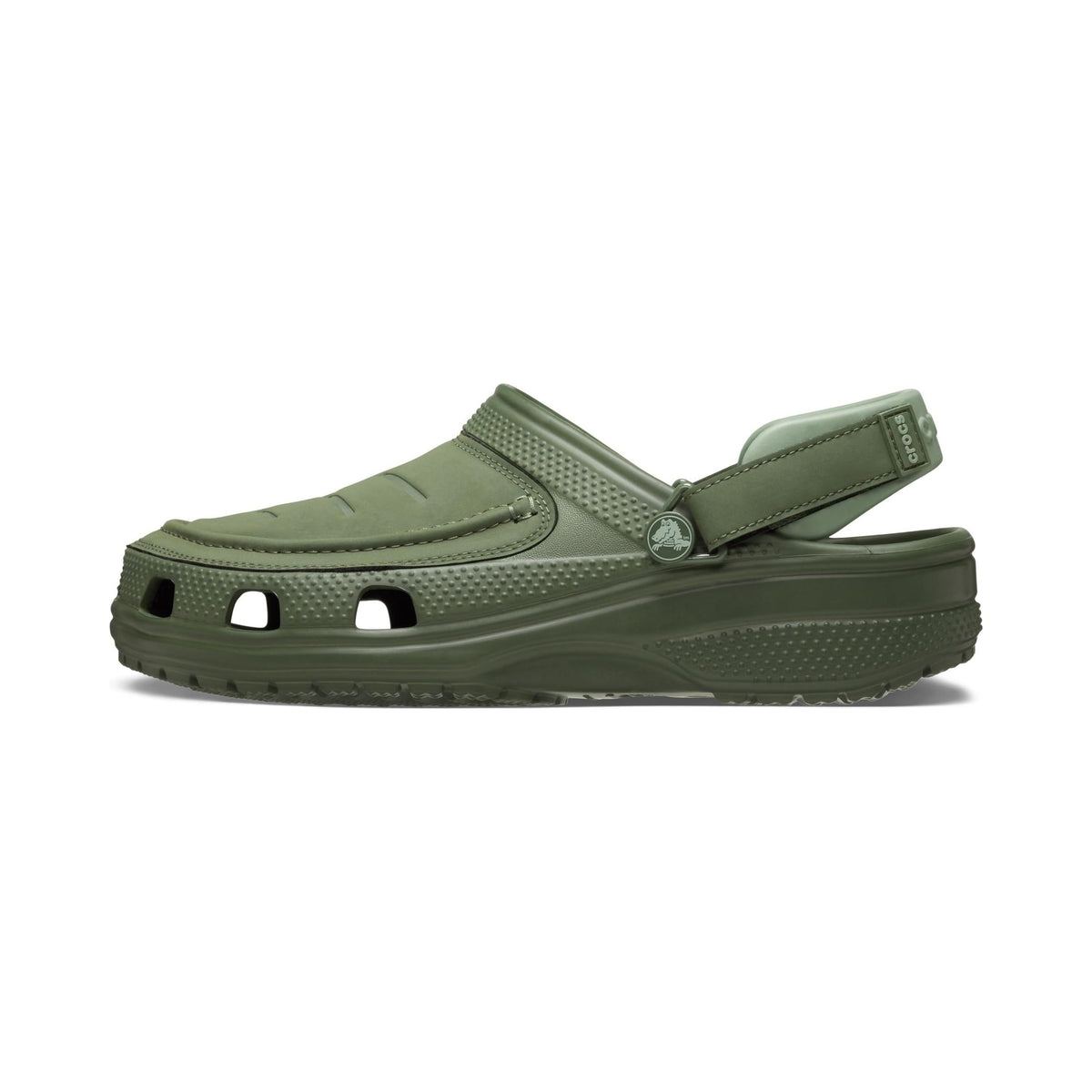 Crocs Yukon Vista II LiteRide men's clog in army green, multiple views