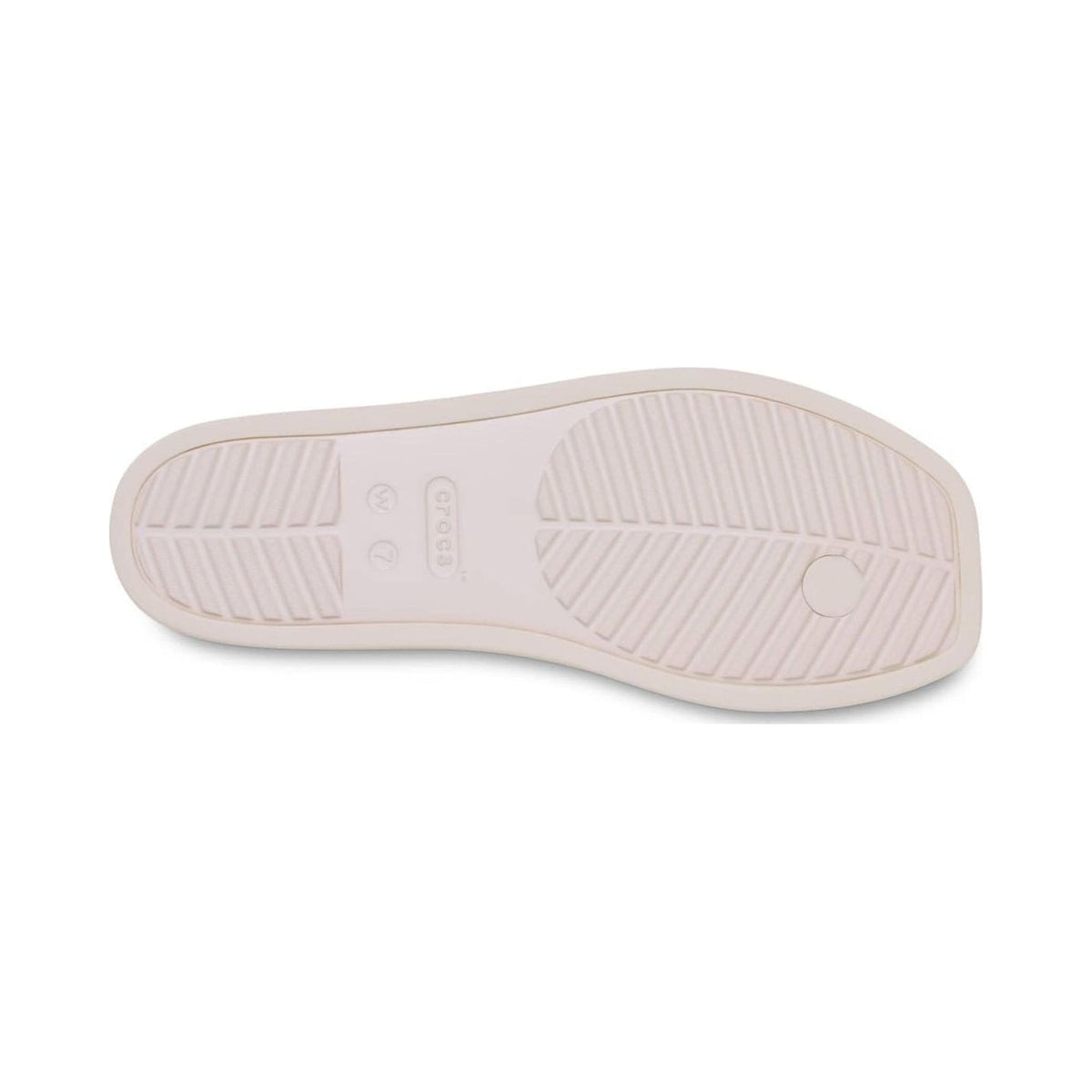 Crocs Women's Miami Toe Loop Sandal in bone with gold studs