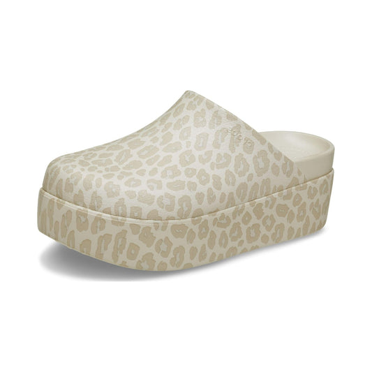 Crocs Women's Dylan Platform Clog in bone leopard print