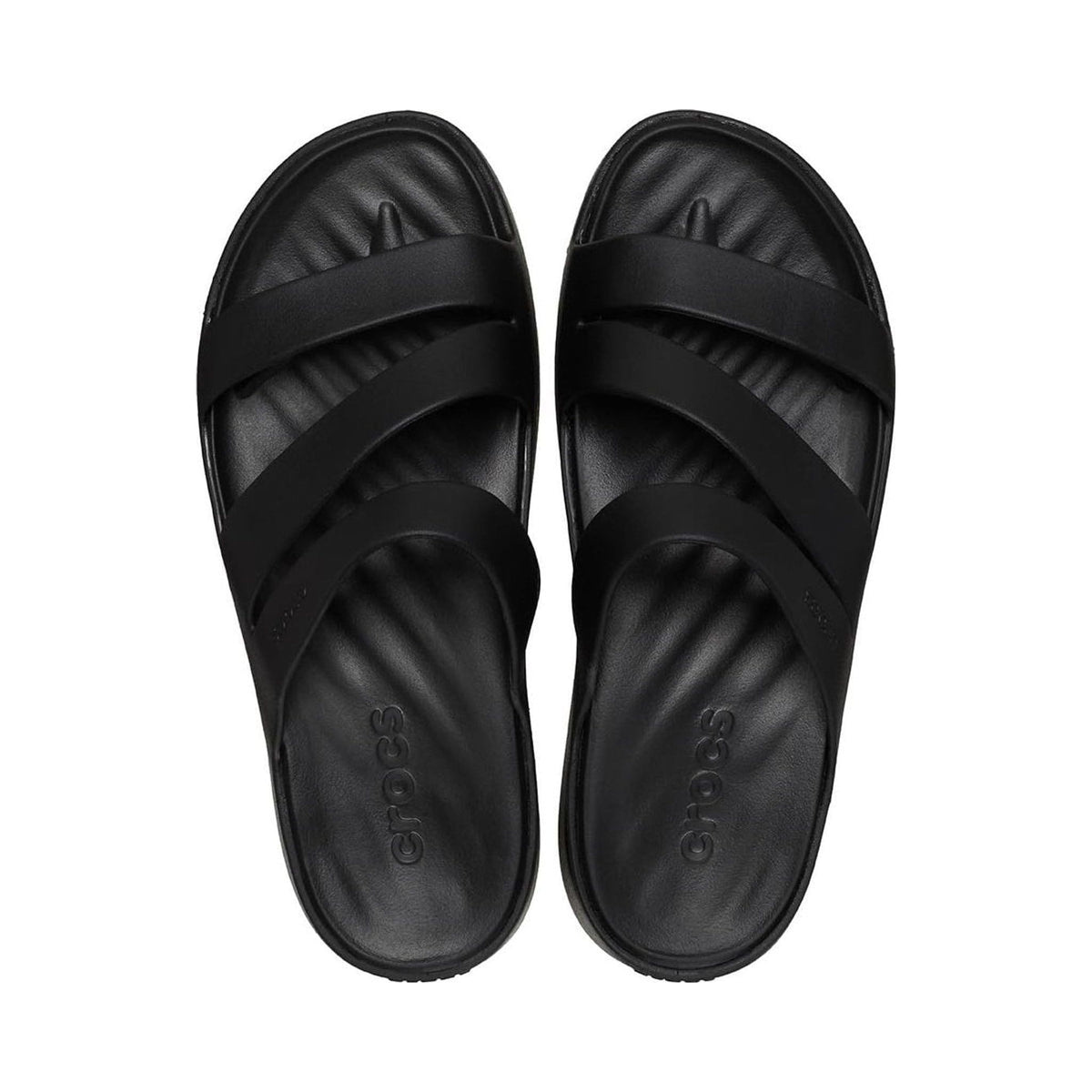 Crocs Women's Getaway Strappy Sandal in black, blue and bone colorways