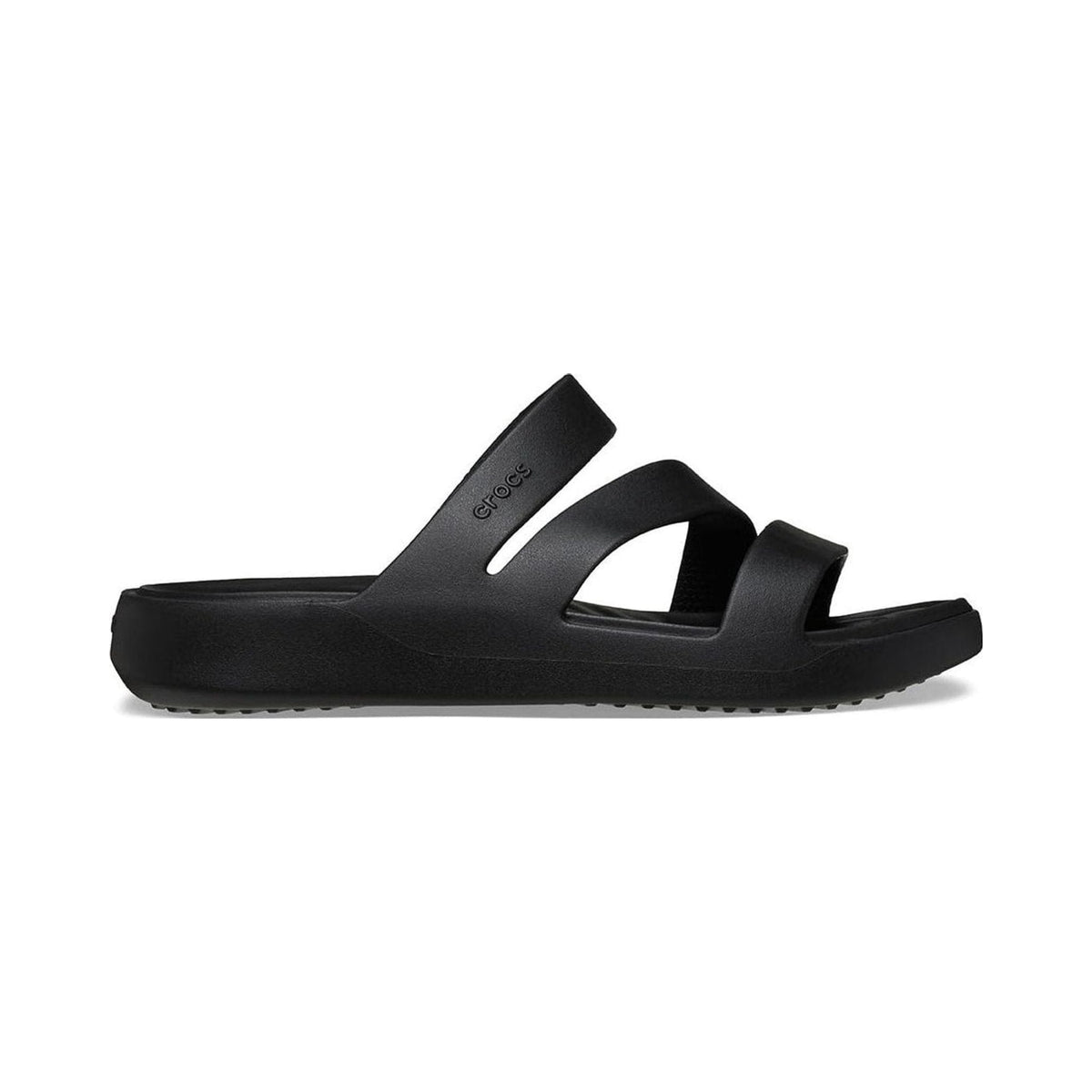 Crocs Women's Getaway Strappy Sandal in black, blue and bone colorways