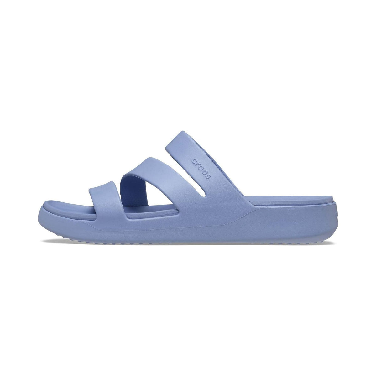 Crocs Women's Getaway Strappy Sandal in black, blue and bone colorways