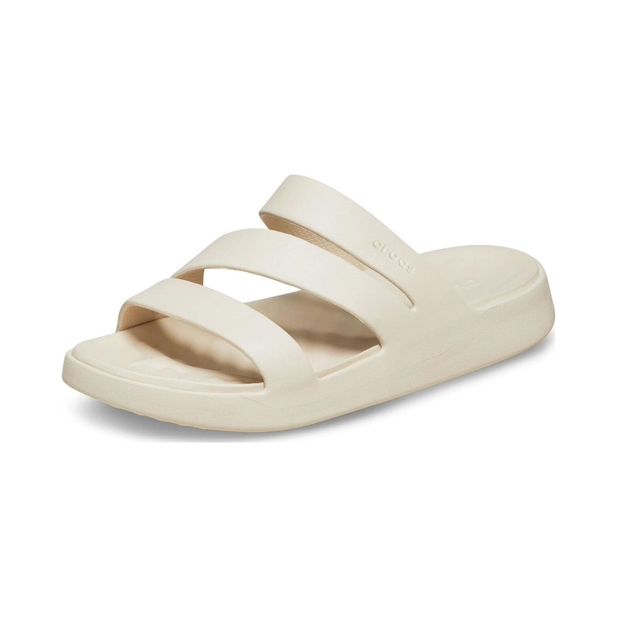 Crocs Women's Getaway Strappy Sandal in black, blue and bone colorways