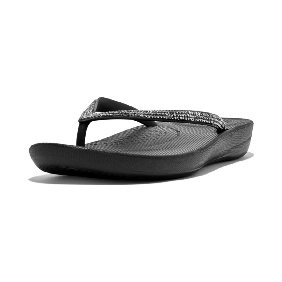 FitFlop Women's iQUSHION ombre-sparkle flip-flops in black