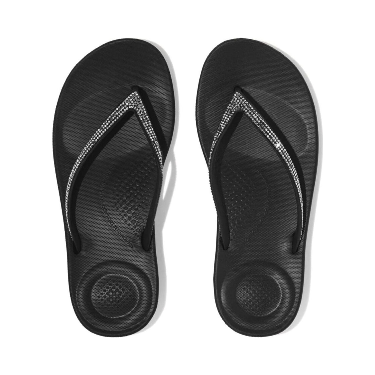 FitFlop Women's iQUSHION ombre-sparkle flip-flops in black