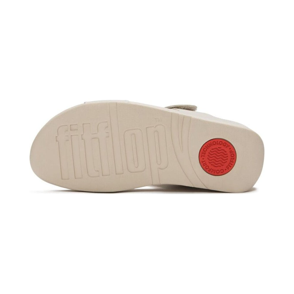 FitFlop Lulu adjustable leather slides in stone beige, women's
