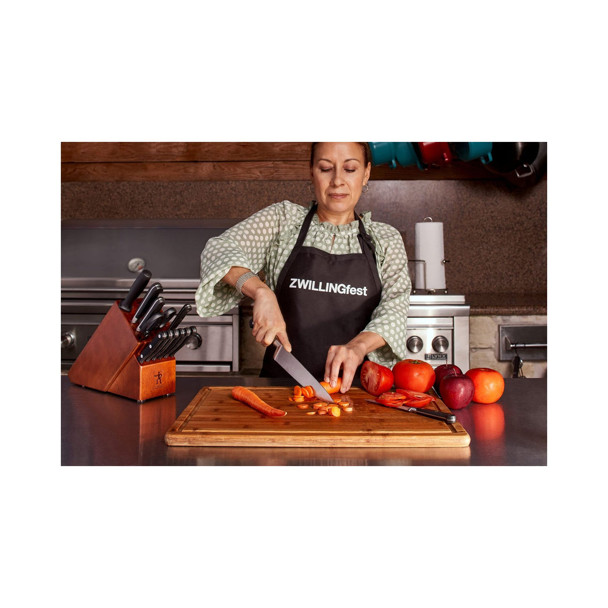 HENCKELS Couteau knife block set with chef, bread, steak knives and shears