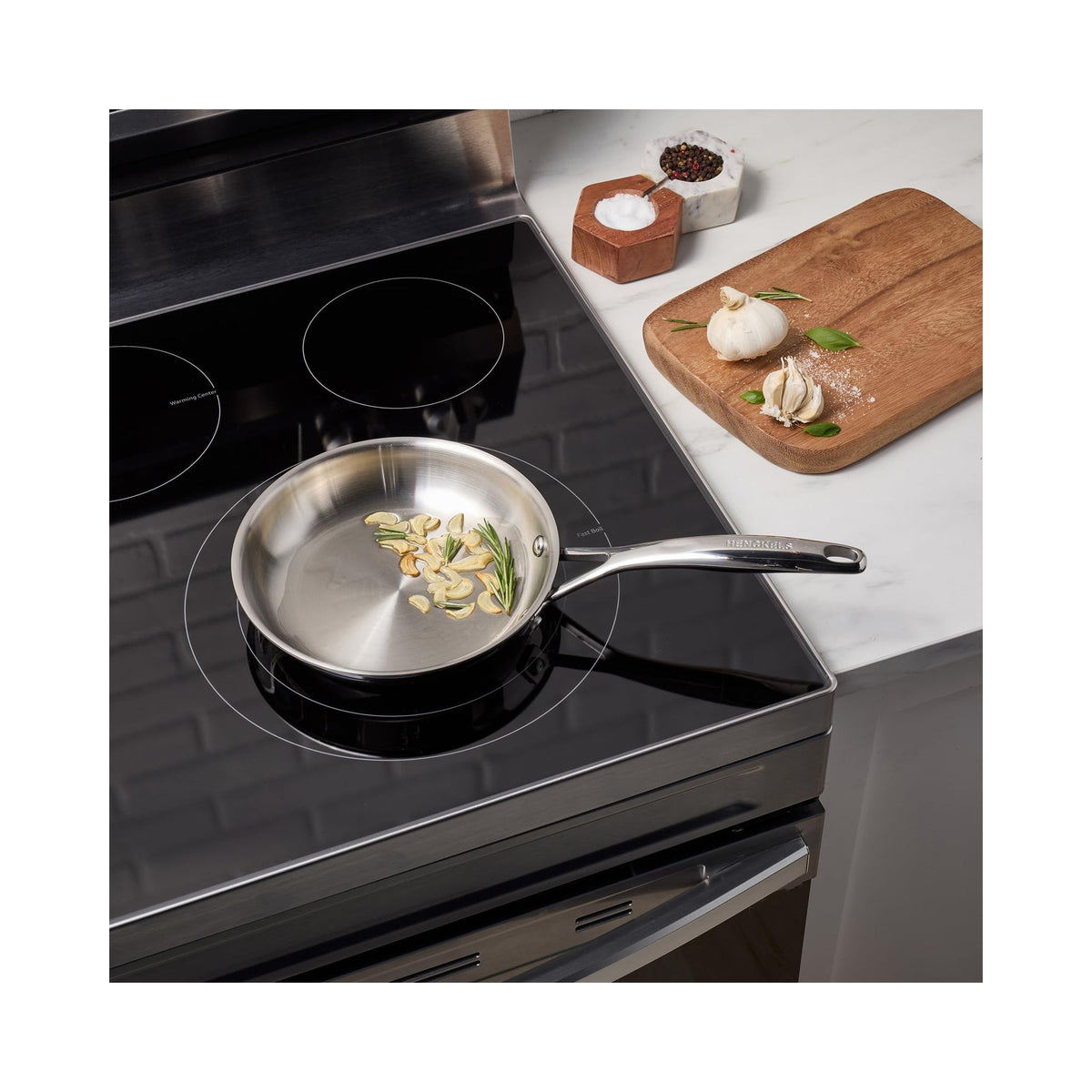 HENCKELS Legacy stainless steel fry pan with riveted handle