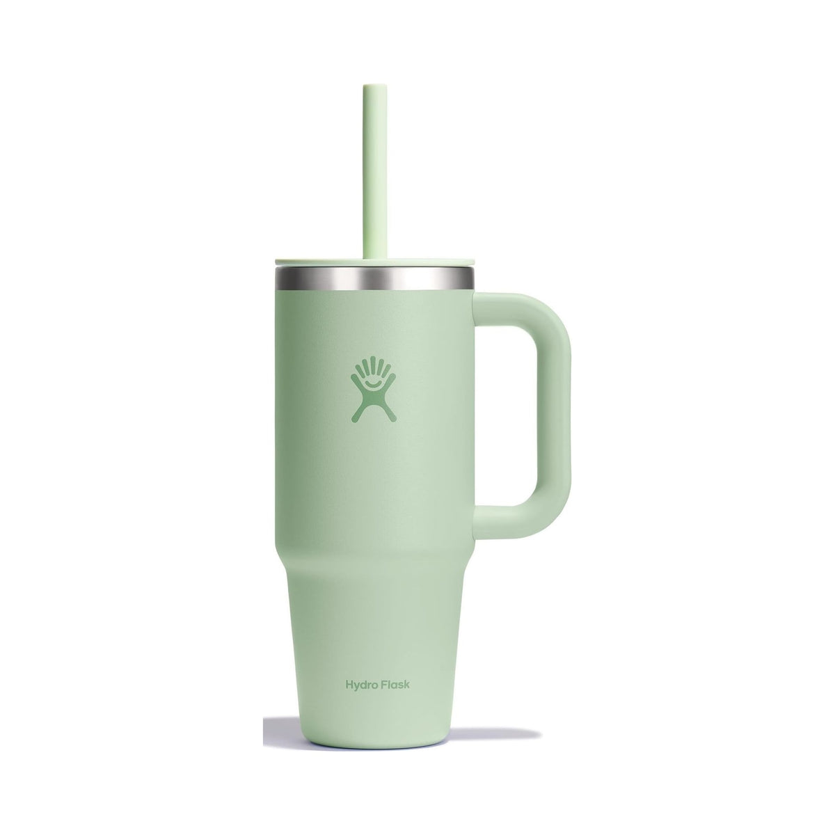 Hydro Flask 40 oz insulated stainless steel travel tumbler with handle and straw, mint green