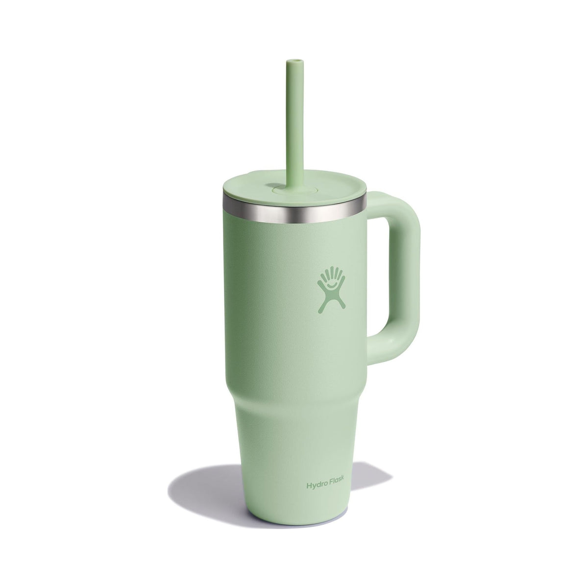 Hydro Flask 40 oz insulated stainless steel travel tumbler with handle and straw, mint green