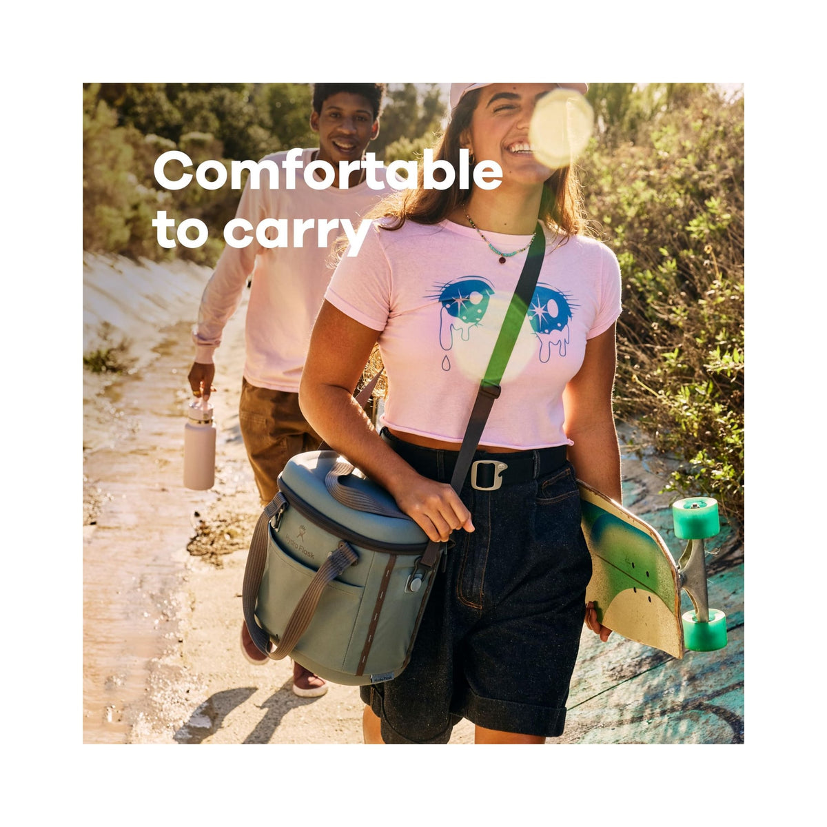 Hydro Flask Carry Out soft cooler tote in grey with shoulder strap