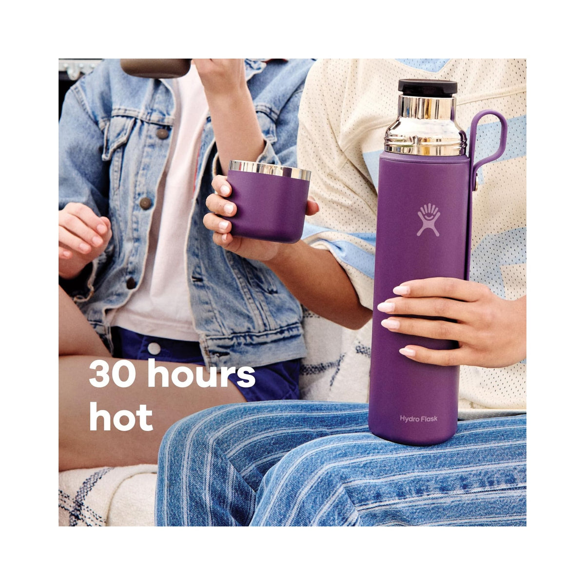 Hydro Flask insulated hot flask with integrated cup in sage green