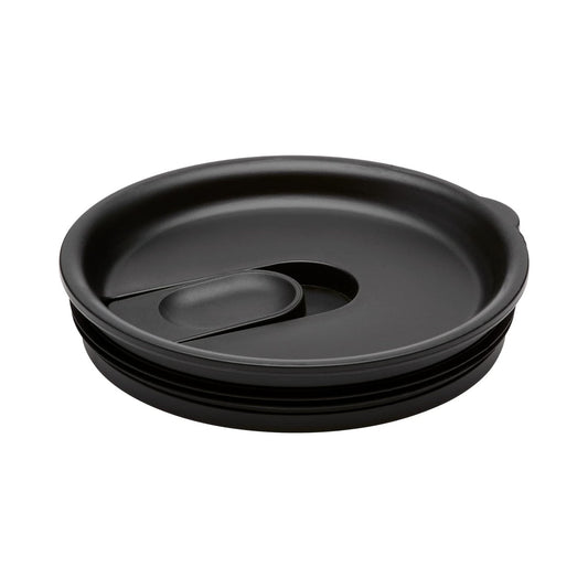 Hydro Flask insulated black press-in tumbler lid, angled view