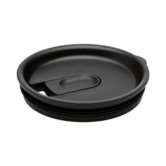 Hydro Flask insulated black press-in tumbler lid, angled view