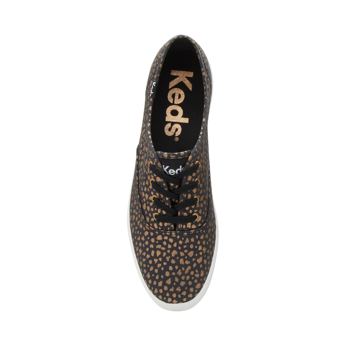 Keds Champion leopard glitter print lace-up sneaker, white sole