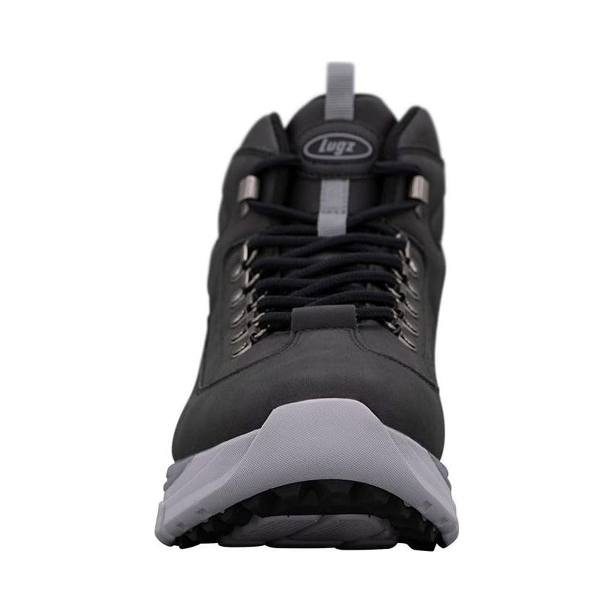 Lugz men's Whirlwind black mid-top boot with grey sole