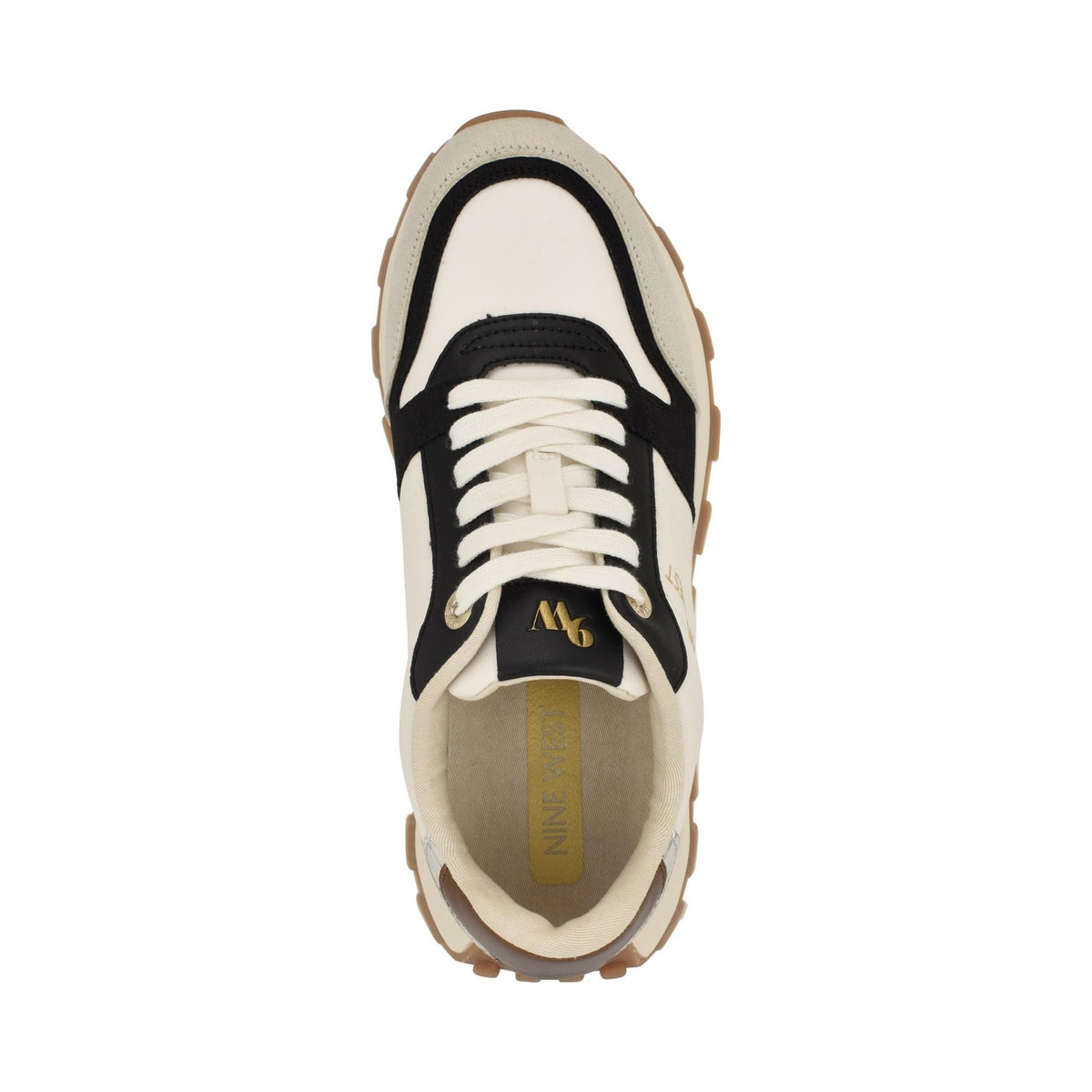 Nine West Kalah sneaker in cream, black and leopard print