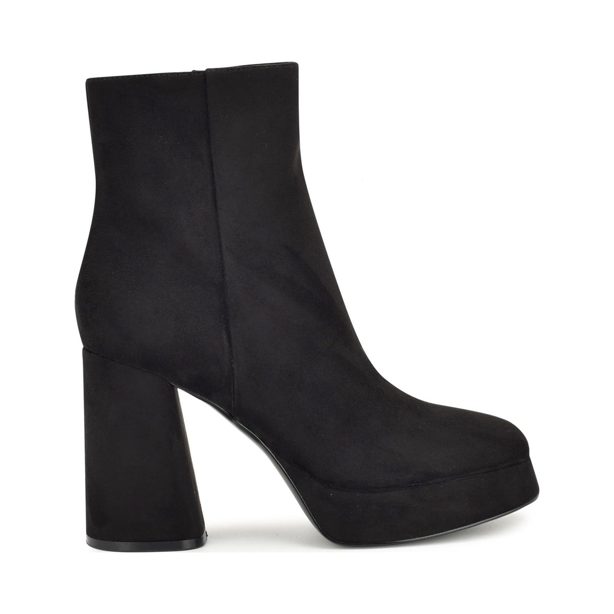 Nine West Women's Velo black faux suede platform block-heel ankle boot