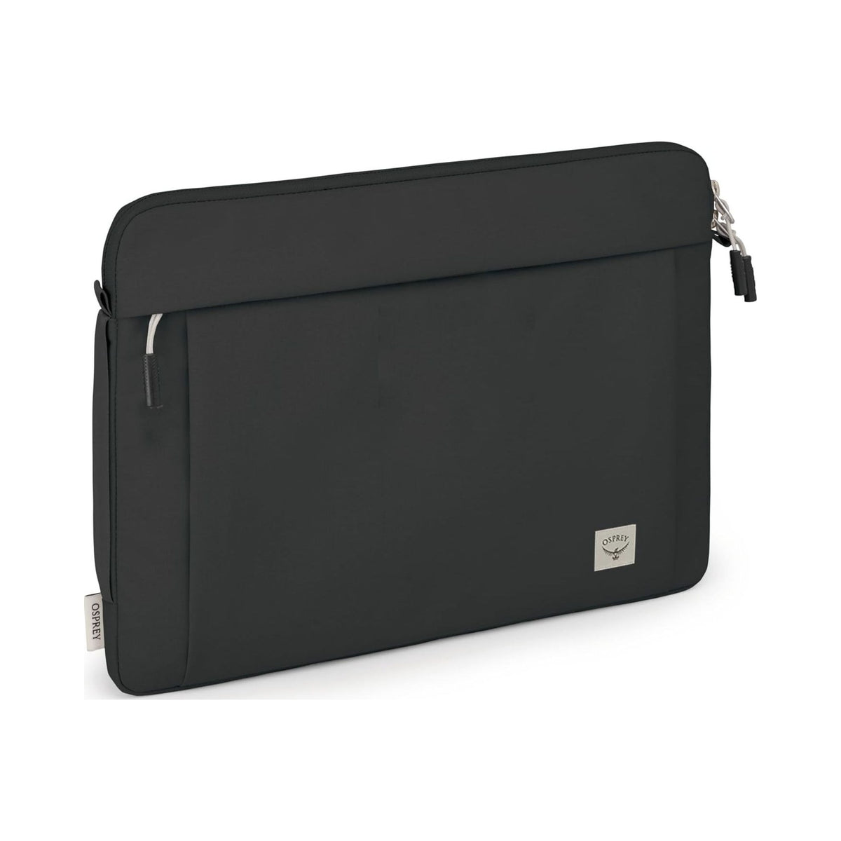 Osprey Arcane black padded laptop sleeve, angled view
