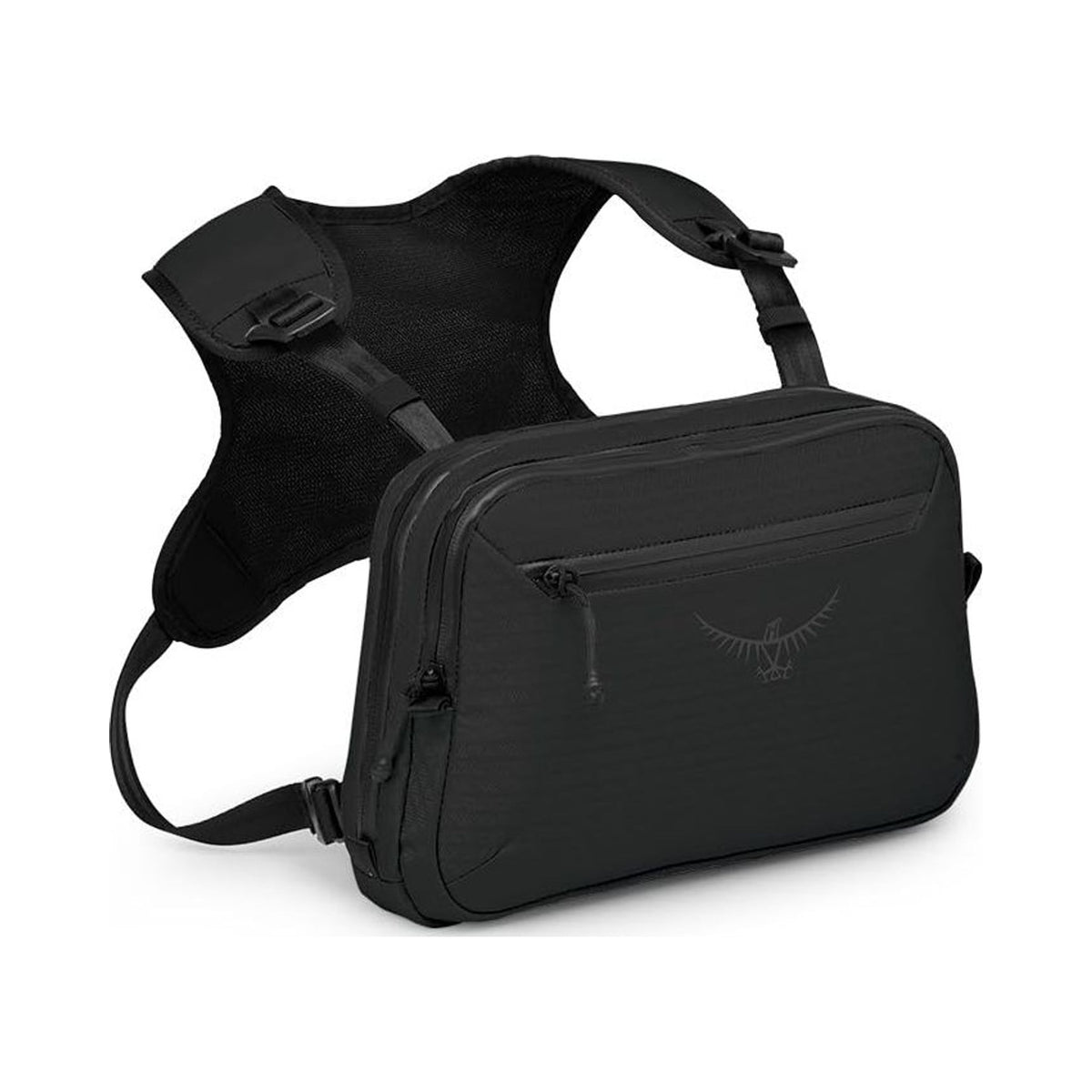 Osprey Archeon everyday chest rig bag with harness, black, on white background