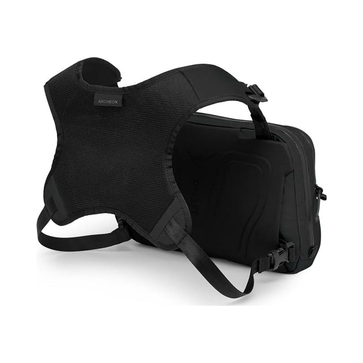 Osprey Archeon everyday chest rig bag with harness, black, on white background