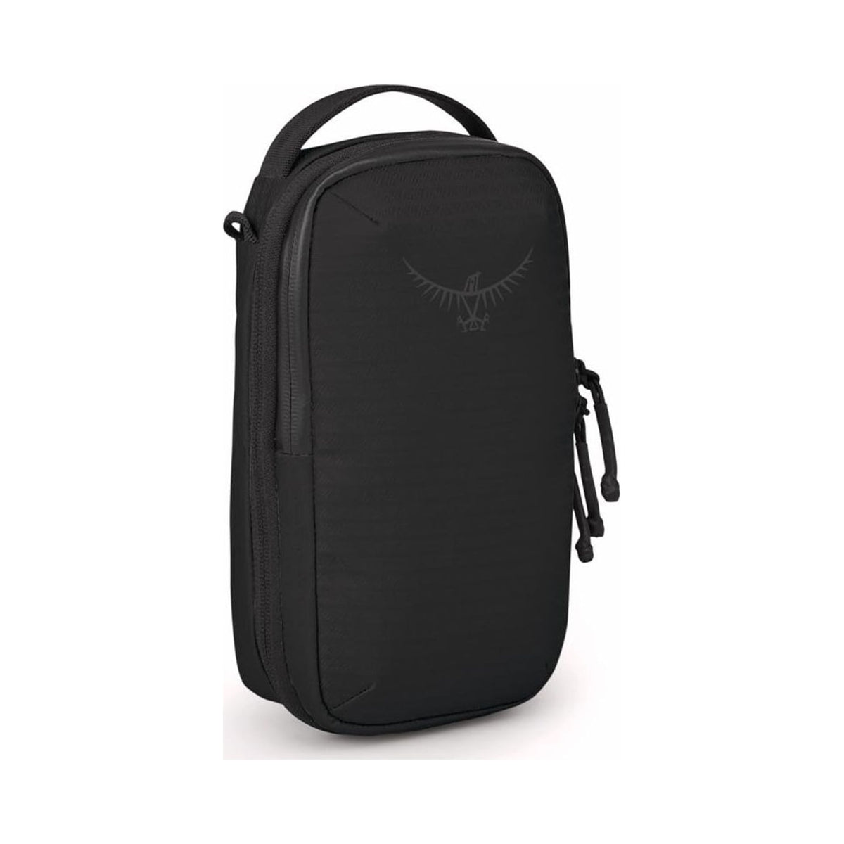 Osprey Archeon travel water bottle pouch in black with shoulder strap