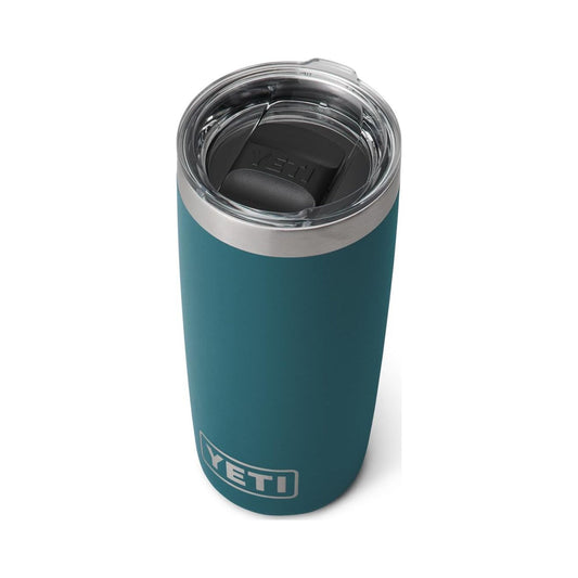 Yeti Rambler 10 oz stainless steel tumbler in teal with clear MagSlider lid