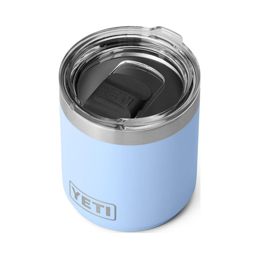 YETI Rambler 10oz Stackable Lowball 2.0 in light blue with clear MagSlider lid