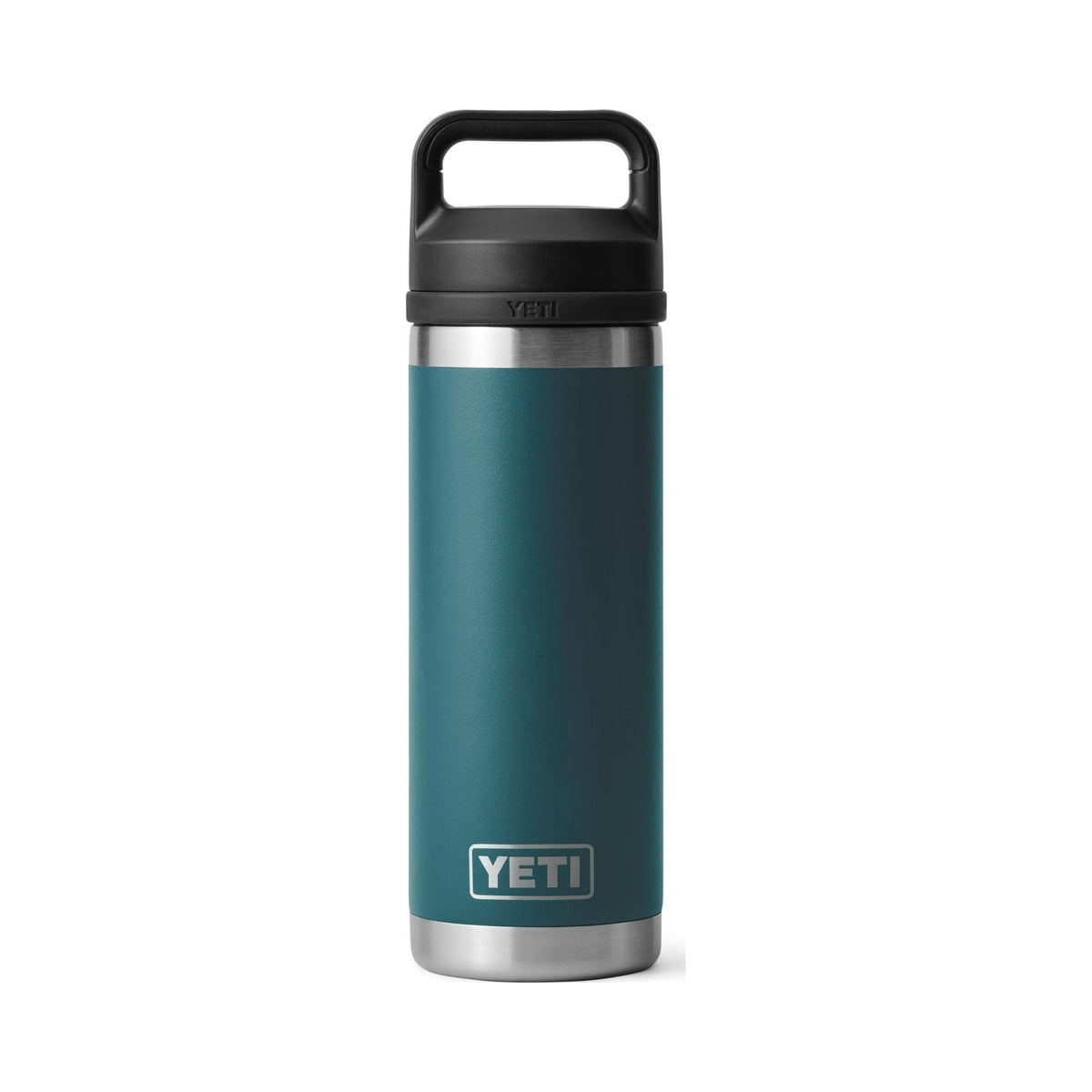 YETI Rambler 18 oz insulated bottle with black Chug Cap, teal colorway