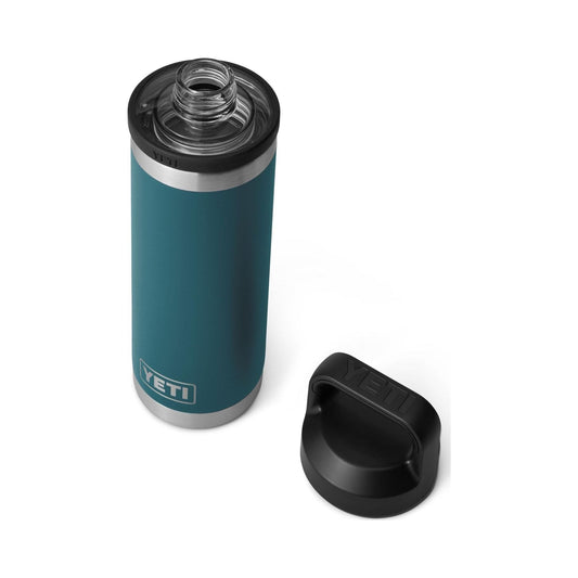 YETI Rambler 18 oz insulated bottle with black Chug Cap, teal colorway