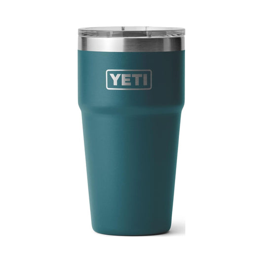 YETI Rambler 20 oz stackable tumbler in teal with clear MagSlider lid