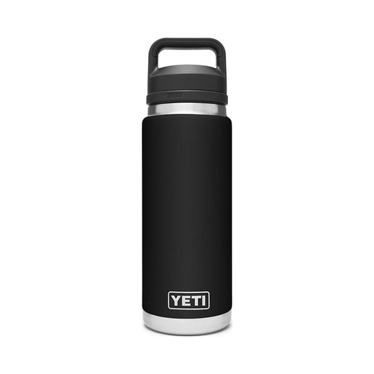 YETI Rambler 26 oz black insulated stainless steel bottle with Chug Cap
